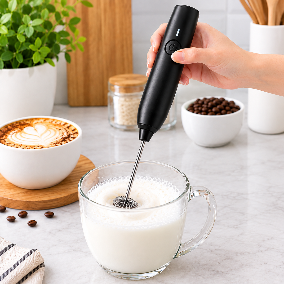 Wireless Handheld Whisker Tool – Battery Operated Milk Frother