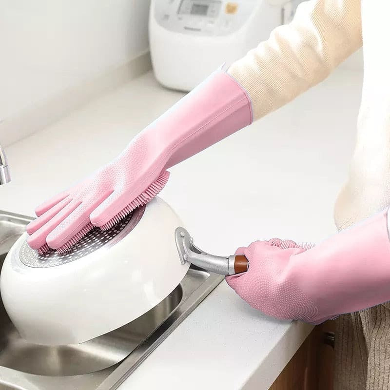 1 Pair Silicone Cleaning Gloves Reusable & Multi Purpose