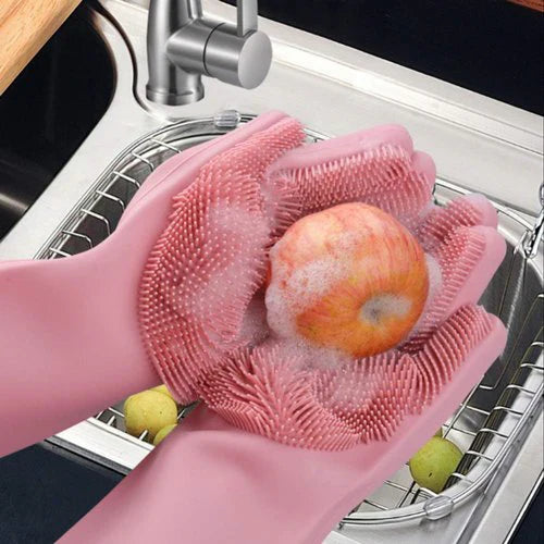 1 Pair Silicone Cleaning Gloves Reusable & Multi Purpose
